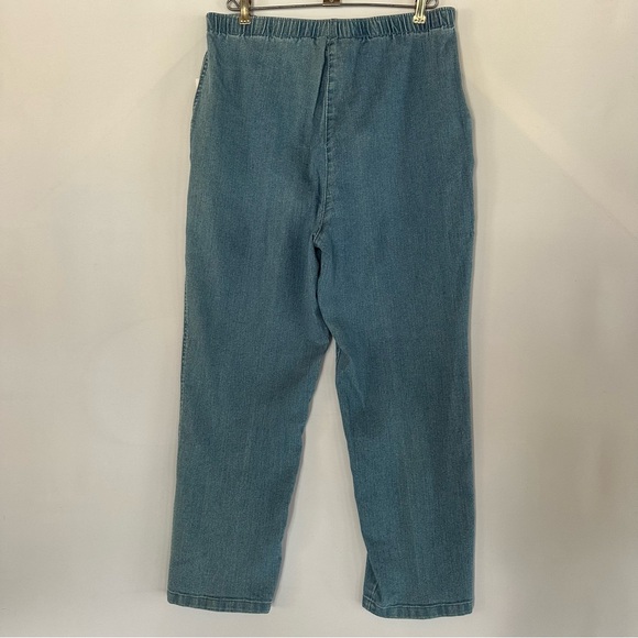 Allison Daley Women's Blue Straight Leg Jeans Pull-On Size 12PS - Picture 3 of 10
